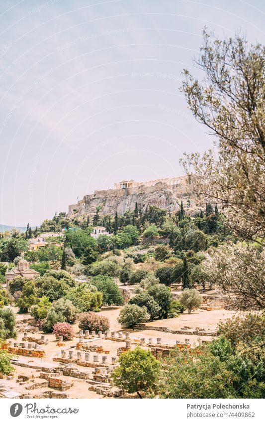 A view on the historic site of the Acropolis in Athens, Greece Landscape Greek Historic Ancient Hill Summer