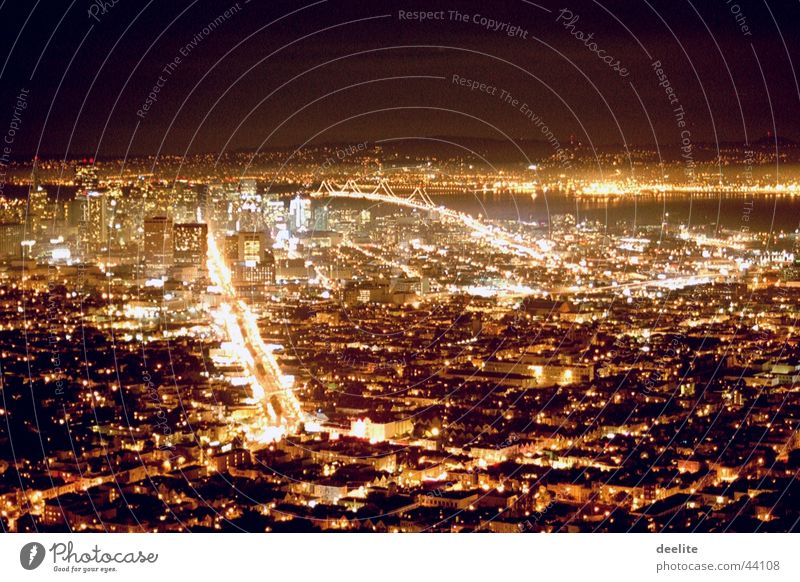 twinpeaks to san francisco Night Fog view of san francisco