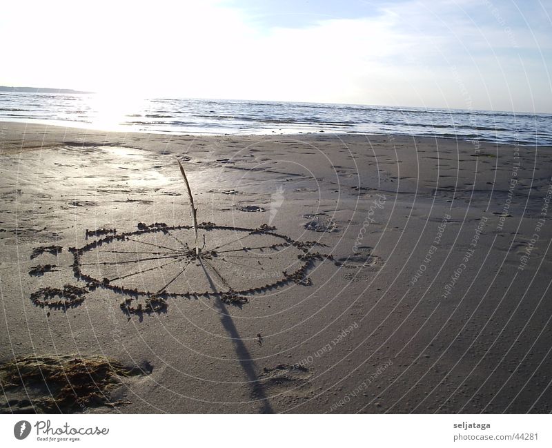 Sun clock Beach Things sun water sea feather