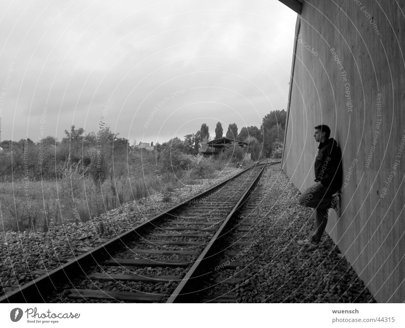 wish II Black White Wall (building) Style Man Black & white photo Pascal wishy-washy Human being