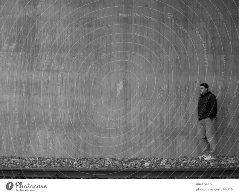 wish I Black White Wall (building) Style Man Black & white photo Pascal wishy-washy Human being