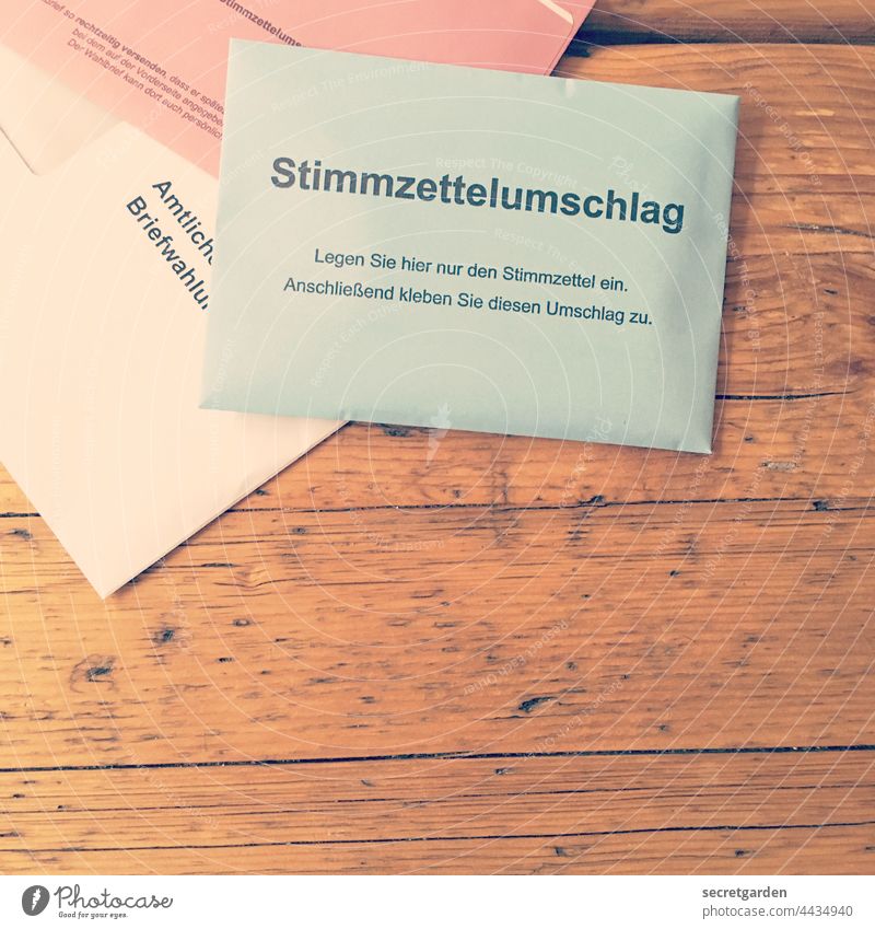 Bring about a decision. Elections ballot paper Germany ballot papers Envelope Ballot envelope absentee balloting Politics and state Select Democratic