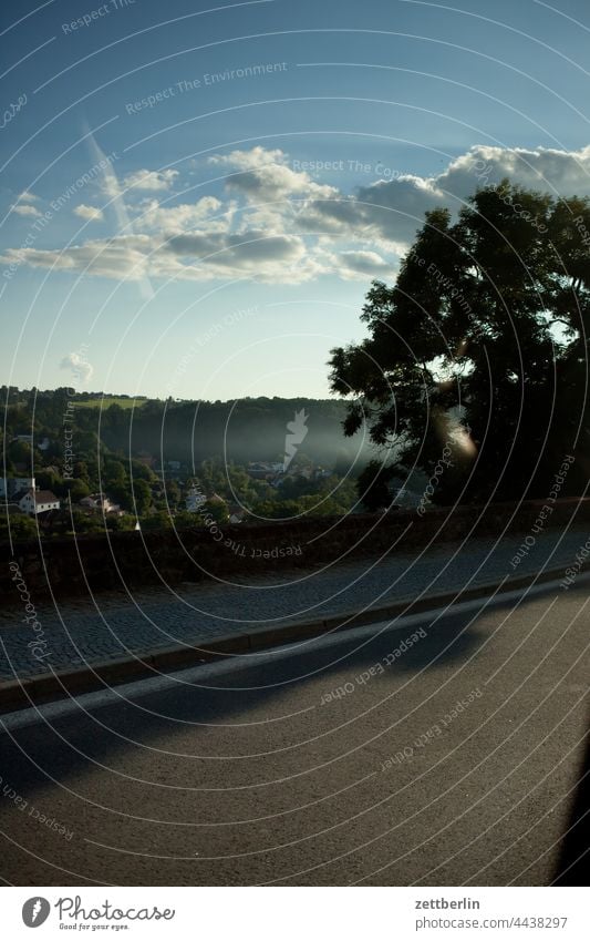 Fog over Tábor Town Valley mountain Hill settlement straßem bypass Evening Twilight tabor Czech Republic Czechia Sky cloud Summer Haze Barbecue (apparatus)