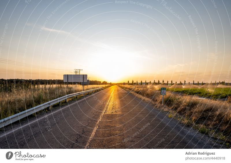 Spain, a lonely road in the middle of nowhere, with no one in sight spain rural no people highway sky nature landscape scene cloud drive line speed freedom