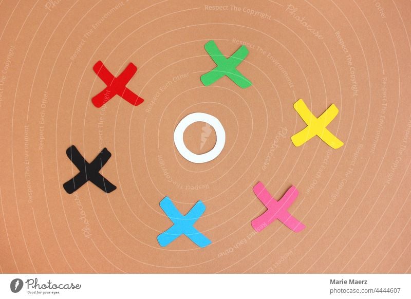 Voting decision - crosses in the colours of the largest parties for the Bundestag election choice Select Parties Crosses German federal elections Germany