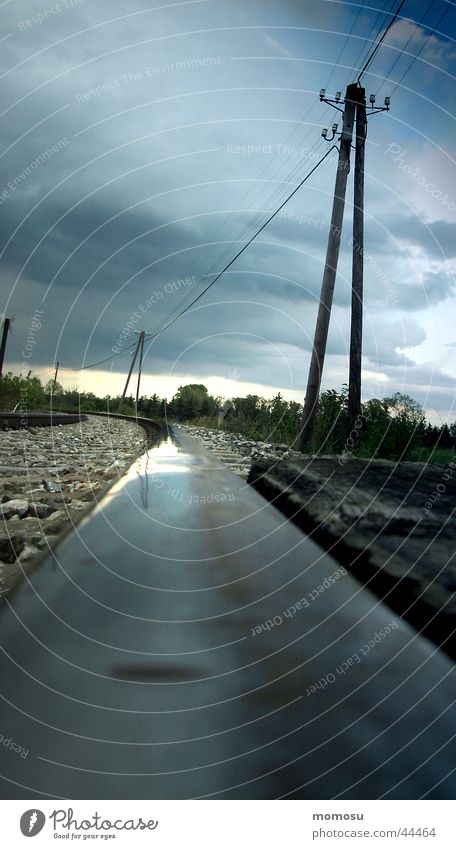 Where are you? Railroad tracks Moody Transport Electricity pylon Sky