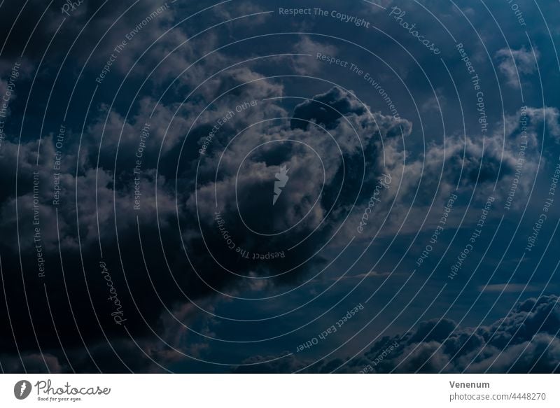 Large rain clouds just before a rain shower Cloud Sky Astronomical studies Sky View Outdoor Nature Nature observation Cloud Field Thunderstorms Cloud collection