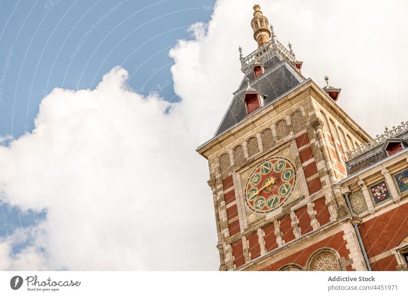 Facade of old building with carved busts architecture historic district culture residential street cityscape aged shore urban heritage dwell netherlands