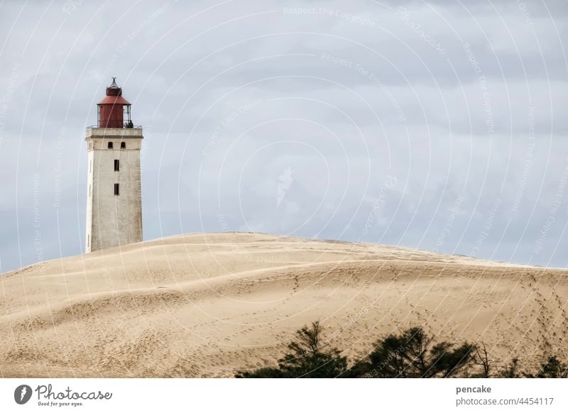 Built on sand Lighthouse duene shifting dune Rubjerg Knude Denmark North Jutland Tourist Attraction famous North Sea coast Sand Wanderdüne Rubjerg Knude