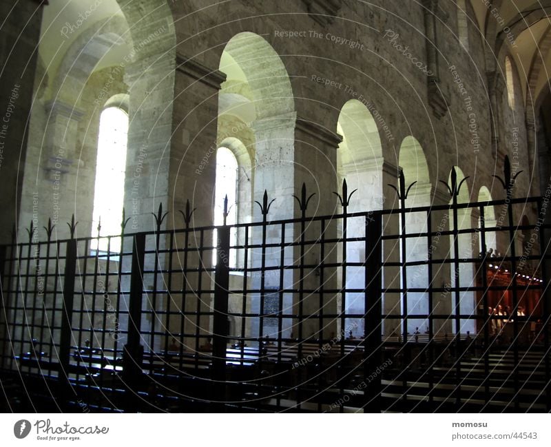 behind bars Holy cross Grating Federal State of Lower Austria House of worship Religion and faith Arch Column Monastery Corridor