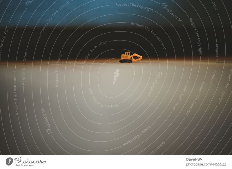 Mini excavator - children's toys on the ground Toys Children's room Lonely forsake sb./sth. Remains Transience Past Change void floor Forget