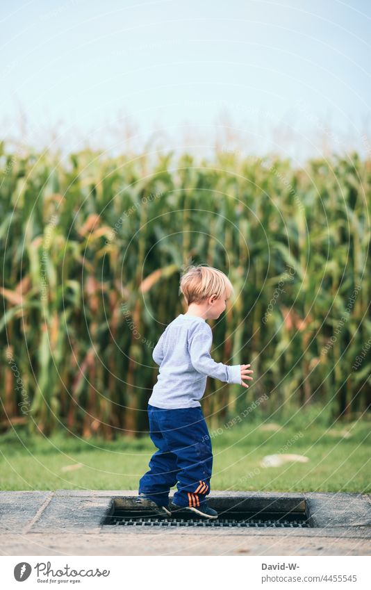 little boy jumping on a trampoline Playing Hop Child Trampoline Playground Ground trampoline out fun Joy Boy (child)