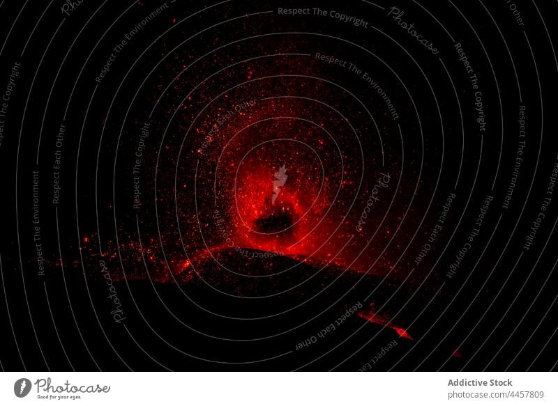 Cumbre Vieja volcanic eruption in La Palma Canary Islands 2021 volcano lava nature dangerous explosion fire smoke magma crater molten environment earth flame