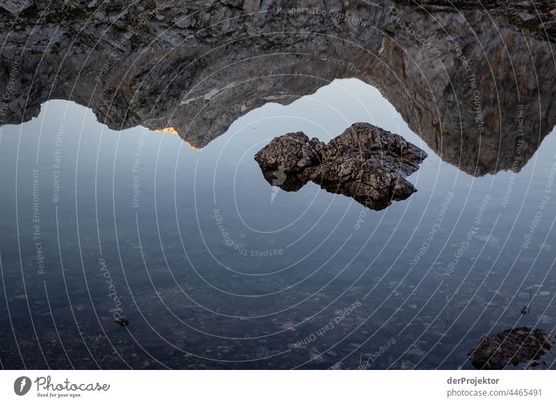 Morning in Triglav National Park with rocks and peaks in reflection II River soca Purity Hiking trip Light Day Trip Tourism nature conservation