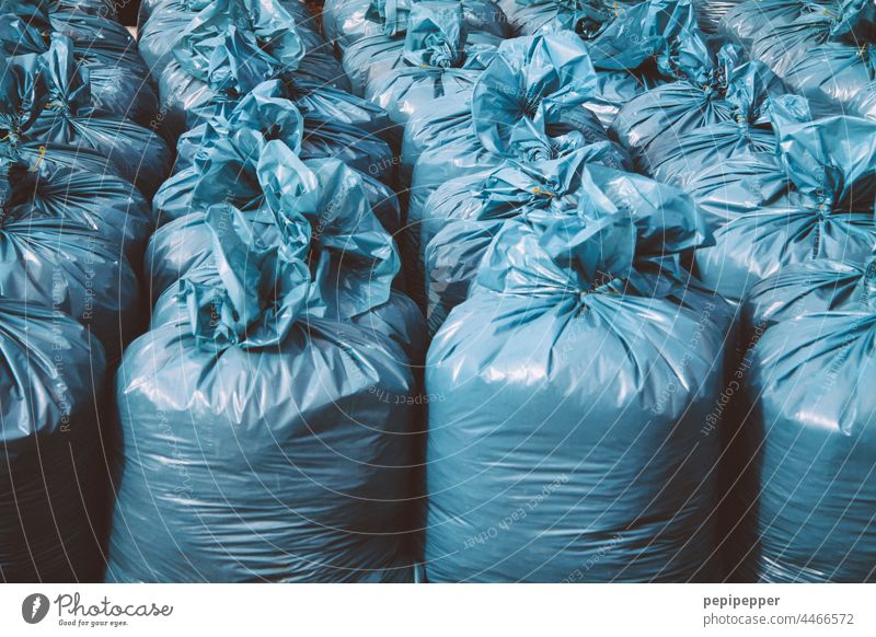 blue bin liners Garbage bags Trash Trash container Waste management Garbage dump Waste utilization refuse sacks Refuse disposal Environmental protection