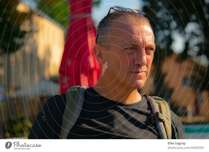 Look into the distance... Forward Colour photo Looking Exterior shot Human being Masculine Adults portrait Young man Shallow depth of field Profile