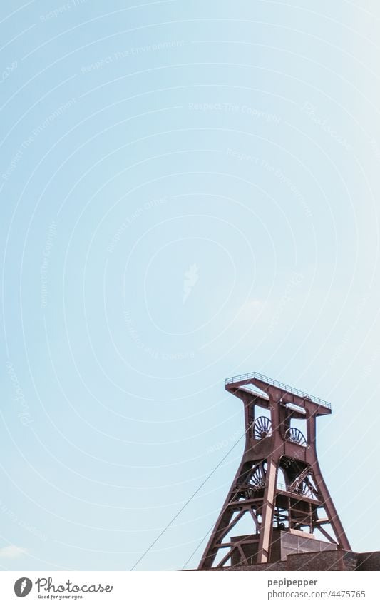 old colliery with old winding tower, Ruhr area, coal, mining Mine The Ruhr NRW Coal Mine tower Industry change Change Industrial plant Industrial heritage