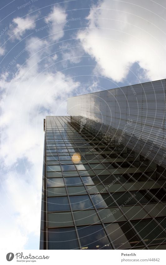 high up (2) High-rise House (Residential Structure) Window Clouds Architecture Thyssen croup Duesseldorf Sky Blue