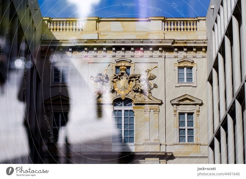 In the inner courtyard old building looks like new building Humboldt Forum Downtown Berlin Architecture Tourist Attraction Sightseeing reconstruction