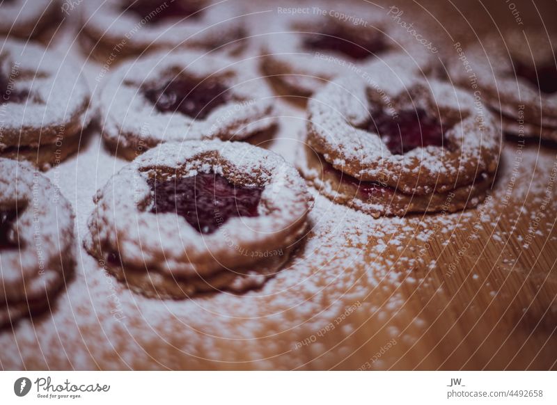 Close up of cookies Cookie Baking cut out cookies Christmas biscuit Colour photo Christmas & Advent Delicious Dough Baked goods Interior shot Close-up Deserted