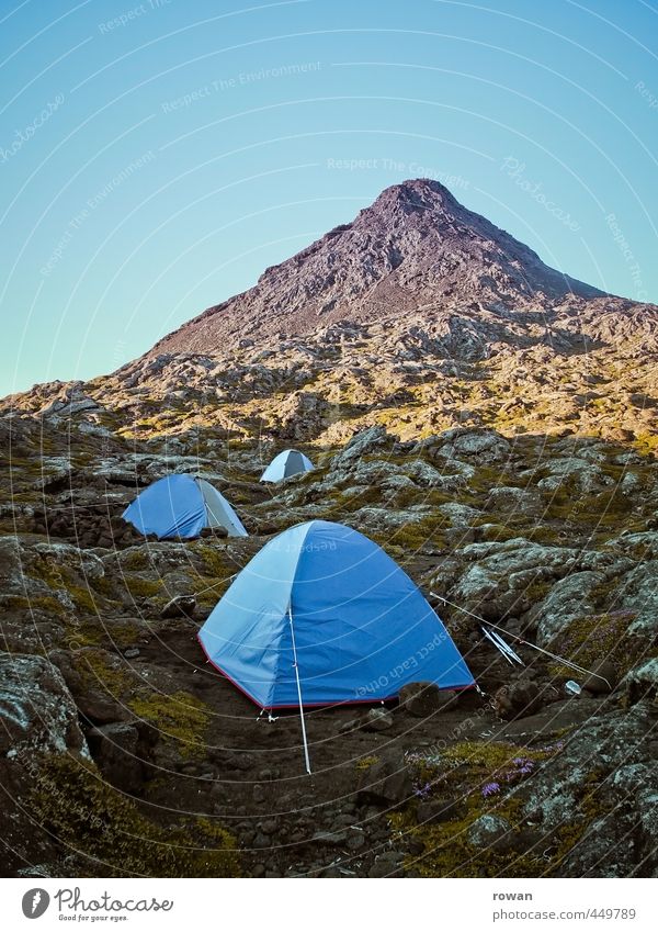 bivouac Environment Nature Landscape Weather Hill Rock Alps Mountain Peak Blue Tent Tent camp Camping Hiking Bivouac Sleep Adventure Travel photography