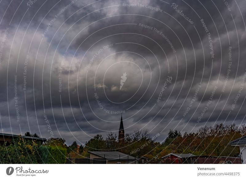 Storm Hendrik, cloudy sky during the storm over the city of Luckenwalde Weather Autumn Autumn storm hendrik Storm Season stormy Clouds