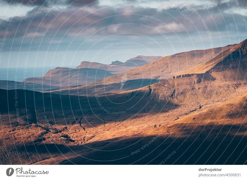 Autumn atmosphere in the sunshine on the Faroe Islands III traditionally Outdoors spectacular rocky naturally harmony Weather Rock Hill Environment Rural