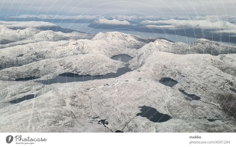 First snow of the winter stages sugared mountains near Tromsø Mountain Winter Snow Snowscape Landscape Snowcapped peak first snow beginning of winter