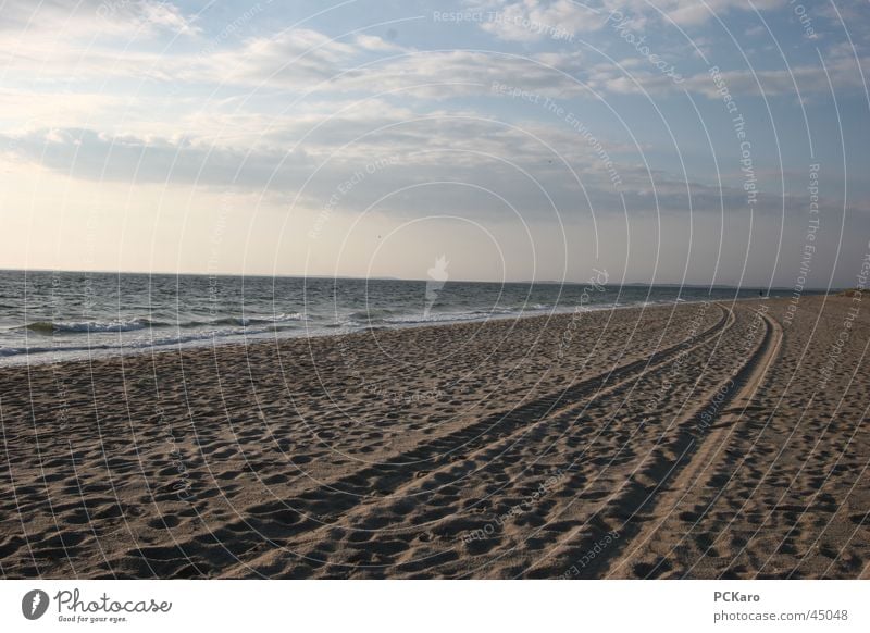 morning stroll along the beach Beach Morning Sunrise Clouds Ocean To go for a walk Sylt Vacation & Travel Hissing Wide angle Sand Lanes & trails Tracks Water