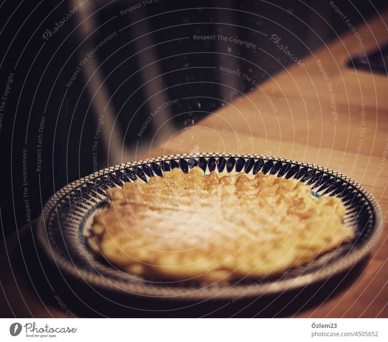 Waffle with powdered sugar waffle pattern heart-shaped Confectioner`s sugar cute Dessert Food Sugar Delicious Baked goods Colour photo Baking Cake Nutrition