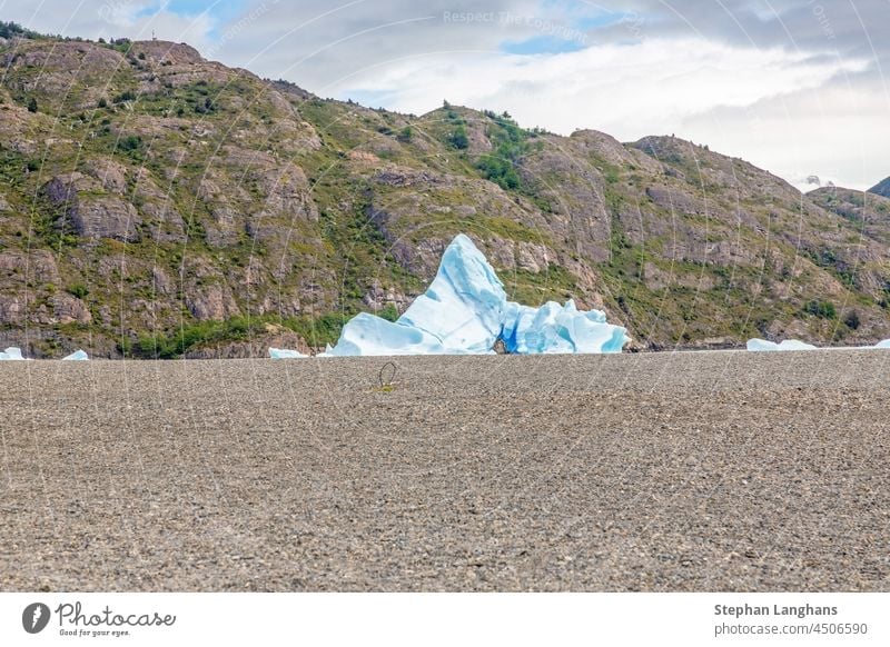 Panoramic image over Lago Grey with icebergs in Torres del Paine National Park in Patagonia in summer patagonia mountain chile nature travel south america