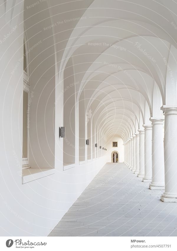 white vault White Vault Arch Architecture Manmade structures Deserted Historic Building cloister Church Religion and faith Old town Facade