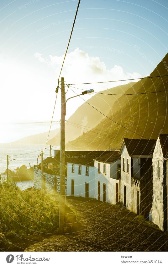 Evening Village Fishing village House (Residential Structure) Detached house Facade Street Lanes & trails Historic Original Warmth Sunset Sunlight Lantern