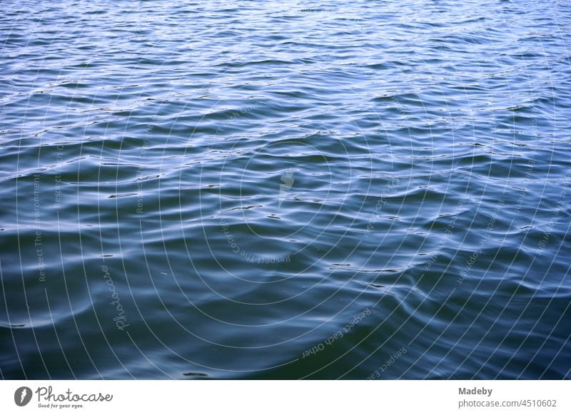 Beautiful clean blue water with light waves of the Poyrazlar Gölü at Adapazari in summer sunshine in the province of Sakarya in Turkey Water Lake