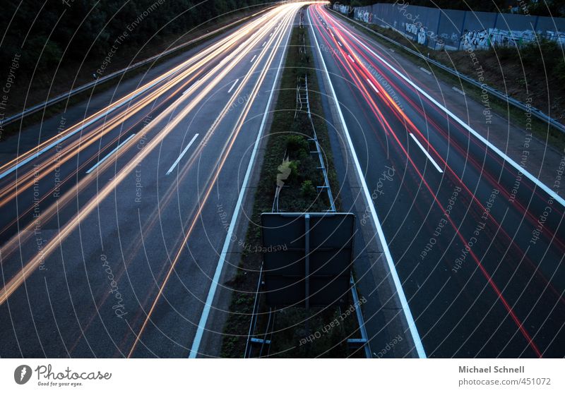 web light lines Transport Traffic infrastructure Motoring Highway Speed Rear light Light (Natural Phenomenon) Lighting effect Colour photo Exterior shot