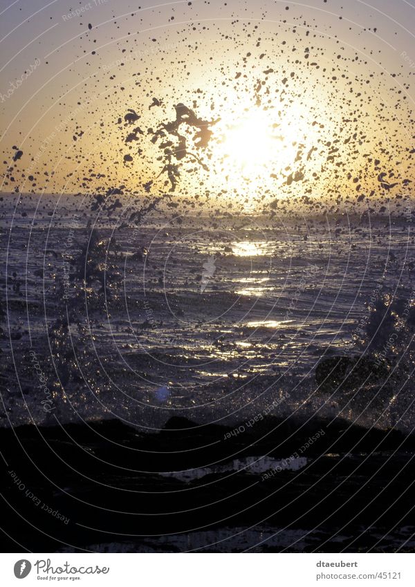 Dangerous surf Ocean Sunset Drops of water so much Nature