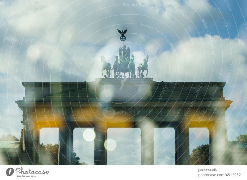 somehow different at the Brandenburg Gate Landmark Double exposure Reaction Silhouette Agreed Downtown Berlin Tourist Attraction Sky Clouds Pariser Platz