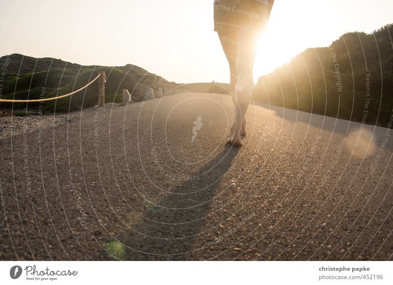 Walking on sunshine Life Harmonious Well-being Contentment Senses Vacation & Travel Trip Freedom Summer Summer vacation Sun Feminine Legs Feet 1 Human being