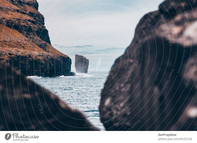 Rock of Eiði with view of the Faroe Islands Surf curt Slope Territory Sun Dismissive cold season Denmark Experiencing nature Adventure Majestic Curiosity