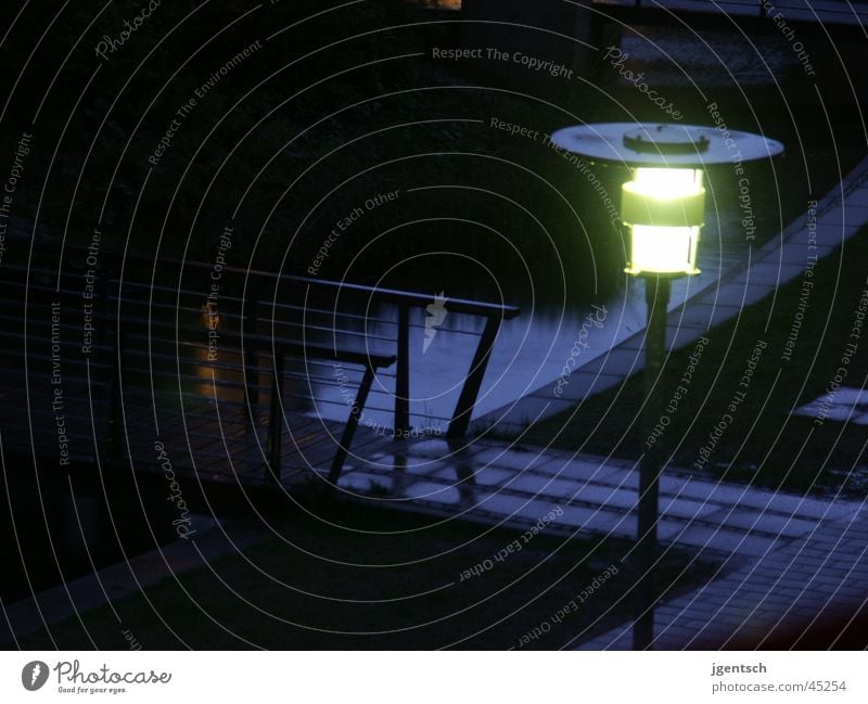 Lamp in rain Lantern Night Dark Long exposure Rain Lanes & trails