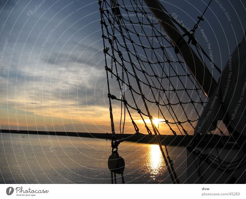 Sailman's sunset Sailing Sunset Watercraft Ocean Netherlands Clouds