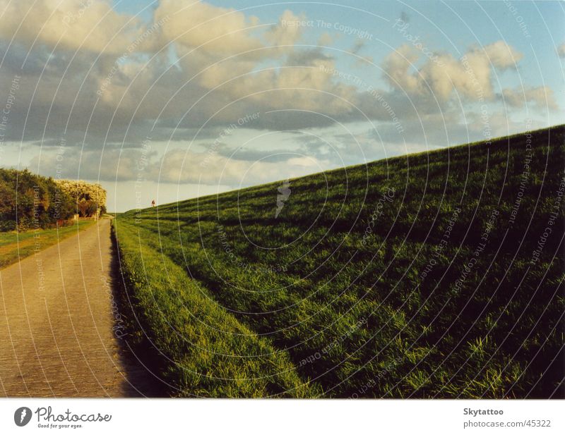 vastness Future Dike Clouds Grass Infinity Far-off places Lanes & trails Landscape