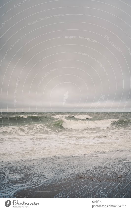 Swells on the beach - a day at the seaside washes away all worries from 2021 Ocean Beach coast Exterior shot Sand North Sea Denmark attentiveness