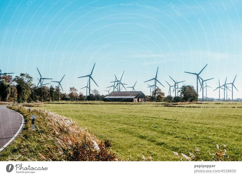 Wind farm on the North Sea coast wind farm Wind energy plant Energy Renewable energy Energy industry Sky Electricity Ecological Alternative Technology