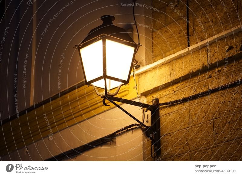 lighted street lamp at night Lamp streetlamp street lamps race lantern Street lighting Lantern Exterior shot Lighting Deserted Night Evening Illuminate