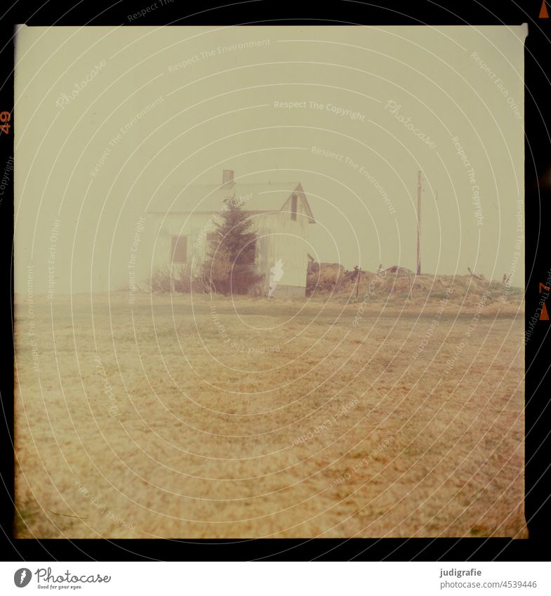 Icelandic house photographed analog Hut House (Residential Structure) Exceptional Creepy Nature Environment Loneliness Moody naturally Apocalyptic sentiment