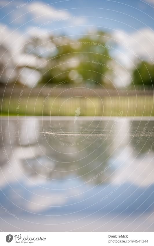 Blurred landscape reflected on smooth surface Colour photo Exterior shot Day Multicoloured Nature Deserted Green naturally Environment tranquillity Idyll