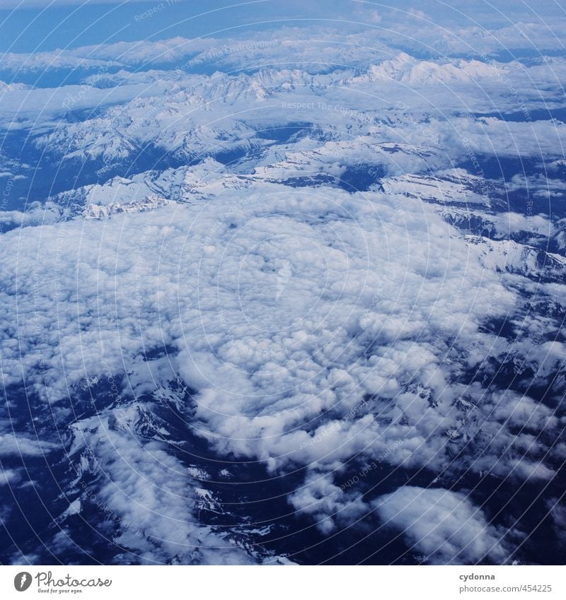 Above the clouds (and Alps) Relaxation Calm Vacation & Travel Adventure Far-off places Freedom Environment Nature Clouds Snow Mountain Aviation In the plane