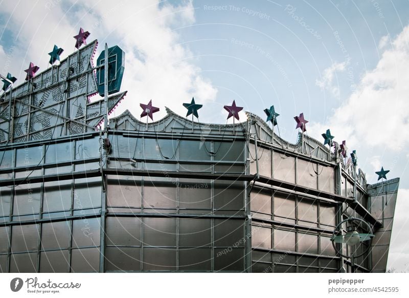 A look behind the scenes, backside of a ride at a funfair Theme-park rides fairground Fairs & Carnivals Leisure and hobbies Carousel Amusement Park