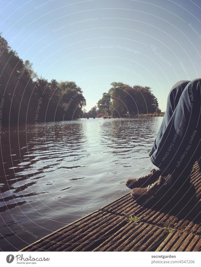 Exhausted [after the tour in the [Teufelsmoor 2021] tired Lake River Water Legs Lie relax Relaxation Summer Nature Colour photo Exterior shot Calm Sun Feet Day